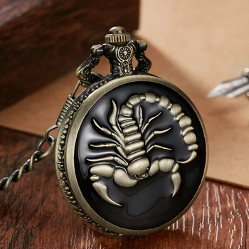 Уникальные крутые карманные часы Scorpion, механические часы-брелок в стиле стимпанк, Винтажные часы, ожерелье с ручным заводом