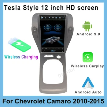 Экран в стиле Android 9 Tesla 12 дюймов, автомагнитола для Chevrolet Camaro 2010-2015, Мультимедийный видеоплеер