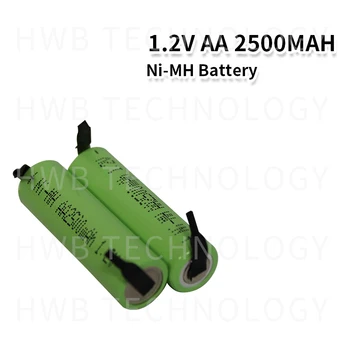2 шт./лот Оригинальный Новый NI-MH 1,2 В AA 2500 мАч ni-mh аккумуляторные батареи для ленточной сварки аккумулятор для бритвы Бесплатная доставка