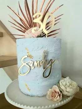 Брелок с надписью на торте и номером, зеркальный акрил, табличка с названием торта, надпись на торте, название торта