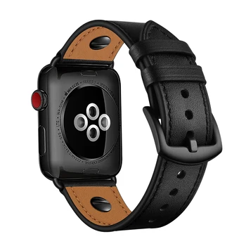 Для Apple Watch 5 ремешок 44 мм 42 мм Браслет из натуральной кожи для Iwatch ремешок pulseira 40 мм 38 мм Series 4 3 2 1 correa pulsera ремень