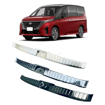 Для Nissan SERENA C28 2023 2024 Задний бампер багажника автомобиля из нержавеющей Стали, внутренняя накладка на порог, защитная накладка, отделка, украшение