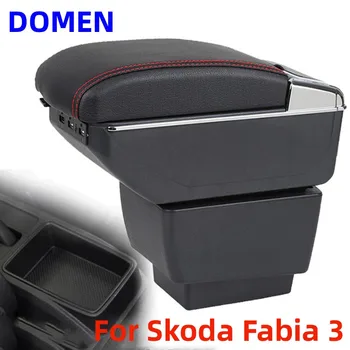 Для Skoda Fabia 3 Подлокотник коробка Детали интерьера Автомобильный Центральный магазин содержимого с большим пространством Двухслойная зарядка через USB