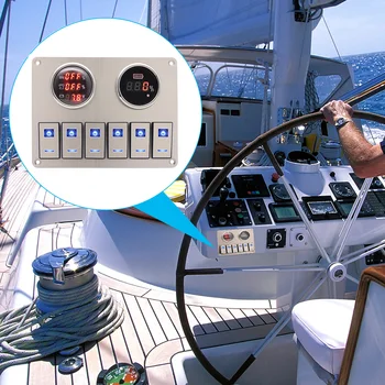 панель переключения 12-24 В комбинированный переключатель RV ship yacht control с датчиком уровня воды WS + Вольтметры кулисный переключатель панели