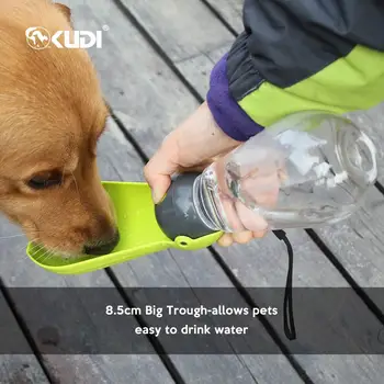 Портативная дорожная бутылка для воды для домашних животных KUDI 400 мл, не содержащая BPA, диспенсер для питья домашних животных, бутылка для воды для собак, кошек