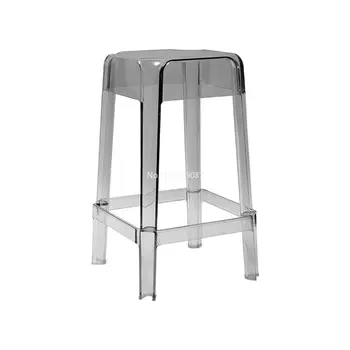 Современный минималистичный обеденный стул из акрилового прозрачного пластика, барный стол, стул, сетка, красный хрустальный стул, высокий табурет для дома